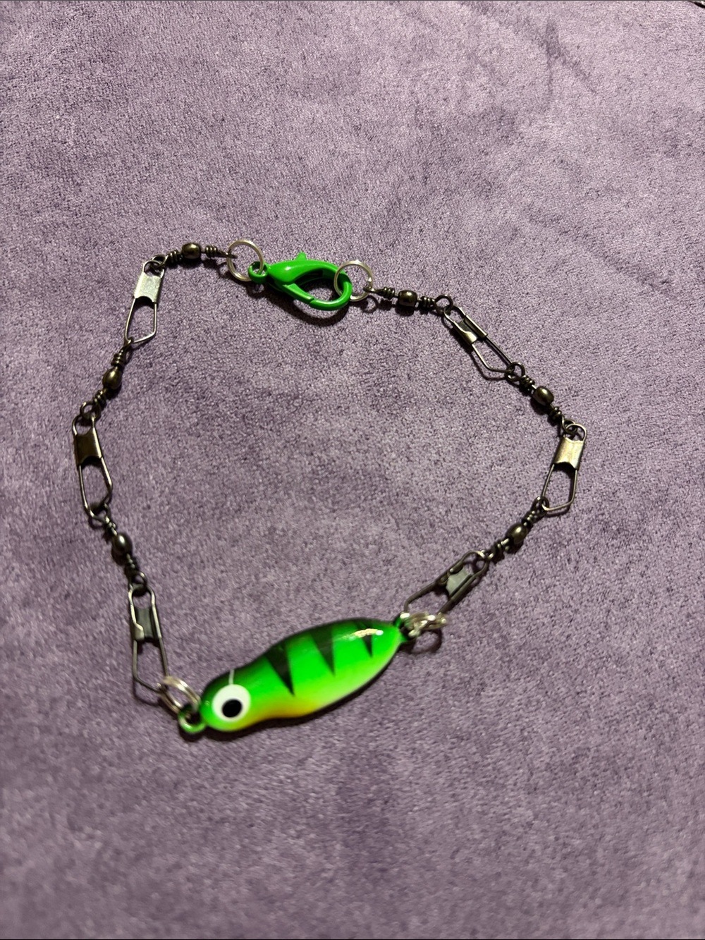 Green Fish Spoon Lure Anklet